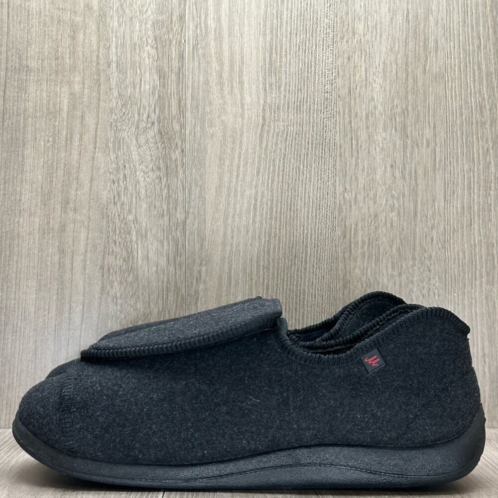 Lesvago Shoes Mens Size 10 Diabetic Slipper Adjustable Slip On Comfort Black - Picture 4 of 12